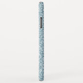 Glam Blau Silber Glitter Funkeln Monogramm Name Case-Mate iPhone Hülle (Hinten/Rechts)
