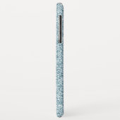 Glam Blau Silber Glitter Funkeln Monogramm Name Case-Mate iPhone Hülle (Hinten/Links)