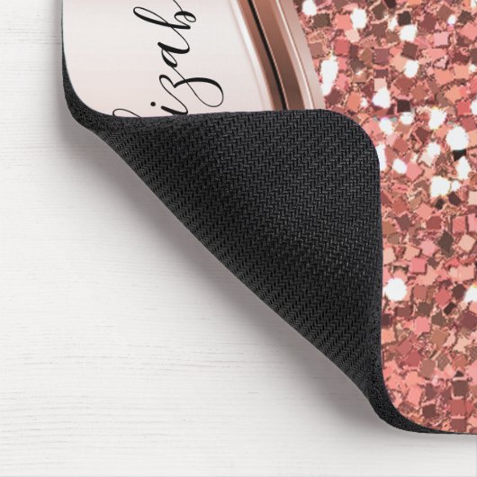 Glam Bling Personalisiert Glitzer Calligraphie Mousepad (Ecke)