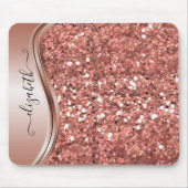 Glam Bling Personalisiert Glitzer Calligraphie Mousepad (Vorne)