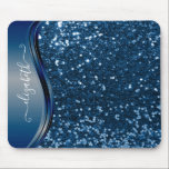 Glam Bling Personalisiert Glitzer Calligraphy Blue Mousepad<br><div class="desc">Dieses Design enthält keinen Glitzer oder keine Sequenzen. Es kann in dem Bereich personalisiert sein, der durch das Ändern des Fotos und/oder Textes zur Verfügung gestellt wird. Sie können auch angepasst werden, indem Sie auf Vorlage personalisieren klicken und dann auf die Schaltfläche klicken, um weitere Optionen anzupassen, um die Hintergrundfarbe...</div>