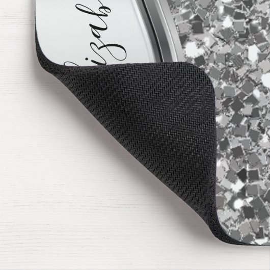 Glam Bling Personalisierter Glitzer Kalligraphie S Mousepad (Ecke)