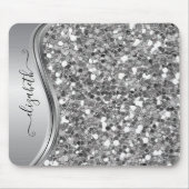Glam Bling Personalisierter Glitzer Kalligraphie S Mousepad (Vorne)