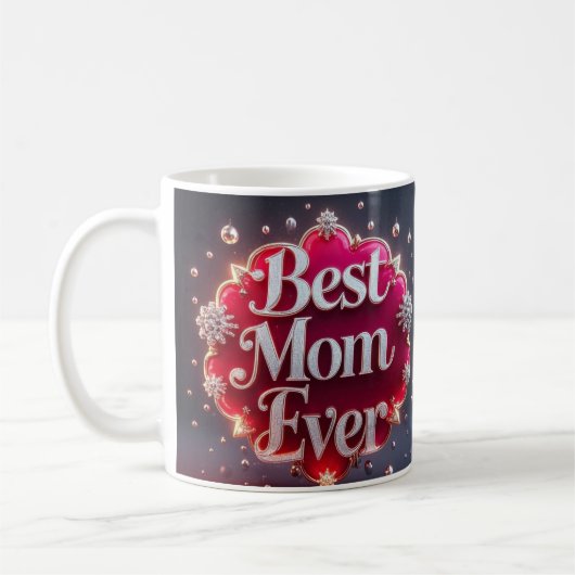 Glam Bling Silver Gold Beste Mama je Kaffeetasse (Links)