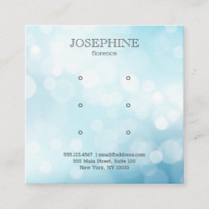 Glam Blue Bokeh Schmuck 3 Stuck Earring Display Quadratische Visitenkarte