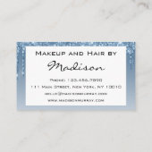 Glam Blue Drilling Glitzer Tropfen Makeup Artist Visitenkarte (Rückseite)