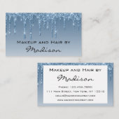 Glam Blue Drilling Glitzer Tropfen Makeup Artist Visitenkarte (Vorne/Hinten)