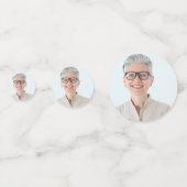 Glam Blue Glitzer Tropfen Foto 50. Geburtstag Konfetti (Rückseiten)