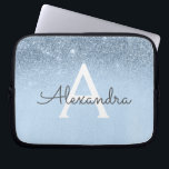 Glam Blue Glitzer und Sparkle Chic Mit Monogramm Laptopschutzhülle<br><div class="desc">Baby Blue Ombre Imitats Glitzer und Sparkle Moderne und elegante Monogram Case. Dieser Fall kann so angepasst werden,  dass er Ihren Anfangs- und Vornamen enthält.</div>