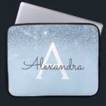 Glam Blue Glitzer und Sparkle Chic Mit Monogramm Laptopschutzhülle<br><div class="desc">Baby Blue Ombre Imitats Glitzer und Sparkle Moderne und elegante Monogram Case. Dieser Fall kann so angepasst werden,  dass er Ihren Anfangs- und Vornamen enthält.</div>