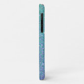 Glam Blue Green und Lila Glitzer Case-Mate iPhone Hülle (Hinten/Links)