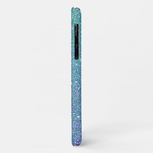 Glam Blue Green und Lila Glitzer Case-Mate iPhone Hülle (Hinten/Links)