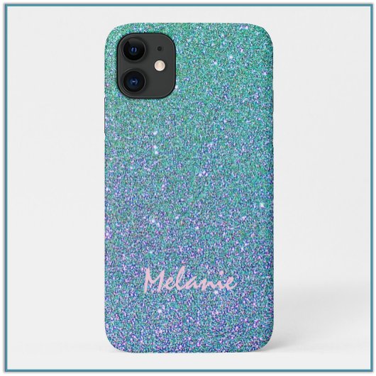 Glam Blue Green und Lila Glitzer Case-Mate iPhone Hülle