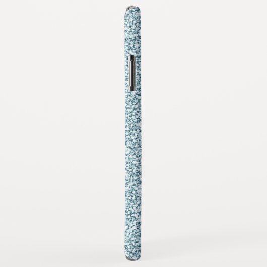 Glam Blue Silver Glitzer Glitzern Monogram Name Case-Mate iPhone Hülle (Hinten/Rechts)