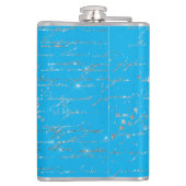 Glam Blue und Silver Glitzer Seepferd Flachmann (Rückseite)