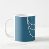 Glam Blue White Pearls Kaffeetasse (Links)