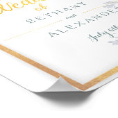Glam Blume Gold Frame Wedding Willkommenszeichen Poster (Ecke)