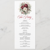 Glam Blush Burgund Gold Florales Hochzeitsprogramm Programm (Rückseite)