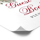 Glam Blush Burgundy Gästebuch Poster Schild (Ecke)