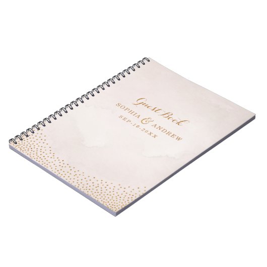 Glam blush Glitzer Rose Gold Hochzeitsbuch Notizblock (Linke Seite)