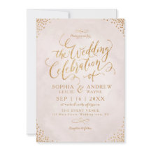 Glam blush Glitzer Rose Goldkalligrafie Hochzeit