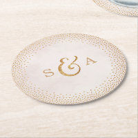 Glam blush Imitate Glitzer Rose Goldhochzeit Monog