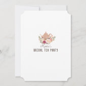 Glam Blush Pink Brautparty Tee Party Einladung (Rückseite)