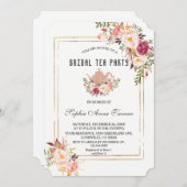 Glam Blush Pink Brautparty Tee Party Einladung (Vorne/Hinten)