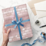 Glam Blush Pink Bricks Brautparty Geschenkpapier<br><div class="desc">Glam Blush Pink Bricks Brautparty</div>