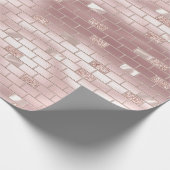 Glam Blush Pink Bricks Brautparty Geschenkpapier (Ecke)