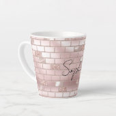 Glam Blush Pink Bricks Milchtasse (Linke Ecke)