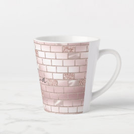 Glam Blush Pink Bricks Milchtasse