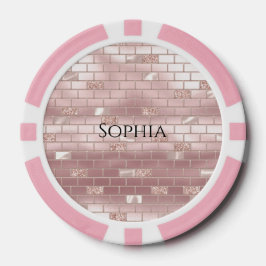 Glam Blush Pink Bricks Pokerchips