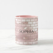 Glam Blush Pink Bricks Tasse (Zentrum)
