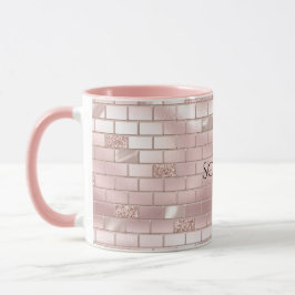 Glam Blush Pink Bricks Tasse