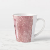 Glam Blush Pink Glitz Sparkle Milchtasse (Rechts)