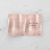 Glam Blush Pink Glitzer Vielen Dank Dankeskarte (Innenseite)