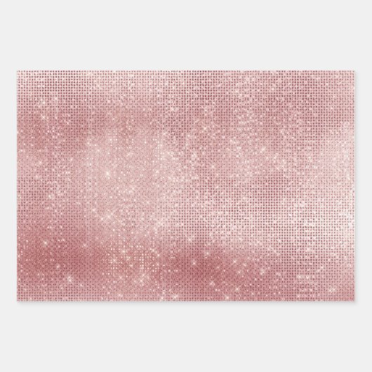 Glam Blush Pink Glitzy Sparkle Geschenkpapier Set (Vorderseite)
