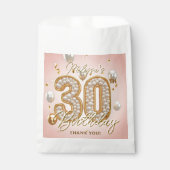 Glam Blush Pink Gold Balloons Pearl 30th Birthday Geschenktütchen (Vorderseite)