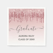 Glam Blush Pink Gold Drilling Glitzer Abschluss Serviette (Vorderseite)