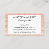 Glam Blush Pink Gold Mermaid Glitzer Monogram Name Visitenkarte (Rückseite)
