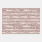 Glam Blush Pink Peace Liebe Glitzer Geschenkpapier Set (Vorderseite 3)