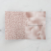 Glam Blush Pink Peace Liebe Karte (Innenseite)