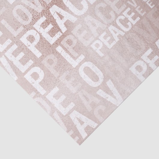 Glam Blush Pink Peace Liebe Seidenpapier (Detail)