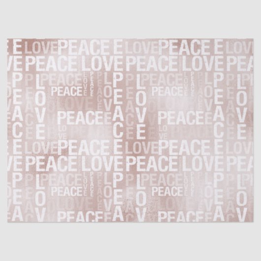 Glam Blush Pink Peace Liebe Seidenpapier (Vorderseite)