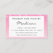 Glam Blush Pink Rose Glitzer Tropfen Makeup Artist Visitenkarte (Rückseite)