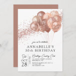 Glam Blush Pink Rose Gold Glitzer Ballon Geburtsta Einladung<br><div class="desc">Glam Blush Pink Rose Gold Glitzer Ballon Einladung zum Geburtstag</div>