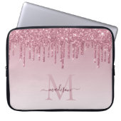 Glam Blush Pink Rose Gold Glitzer Sparklogramm Laptopschutzhülle (Vorderseite)