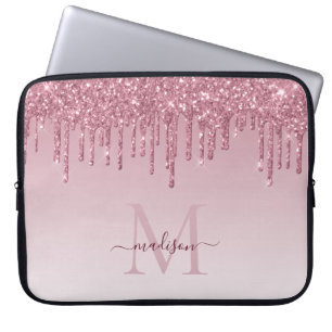 Glam Blush Pink Rose Gold Glitzer Sparklogramm Laptopschutzhülle