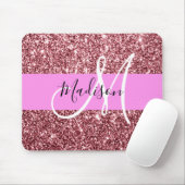 Glam Blush Pink Rose Gold Glitzer Sparklogramm Mousepad (Mit Mouse)